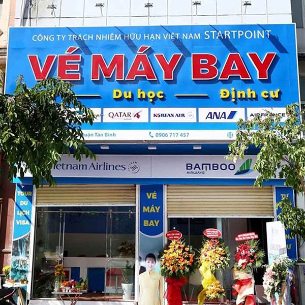 Mẫu bảng hiệu vé máy bay đẹp