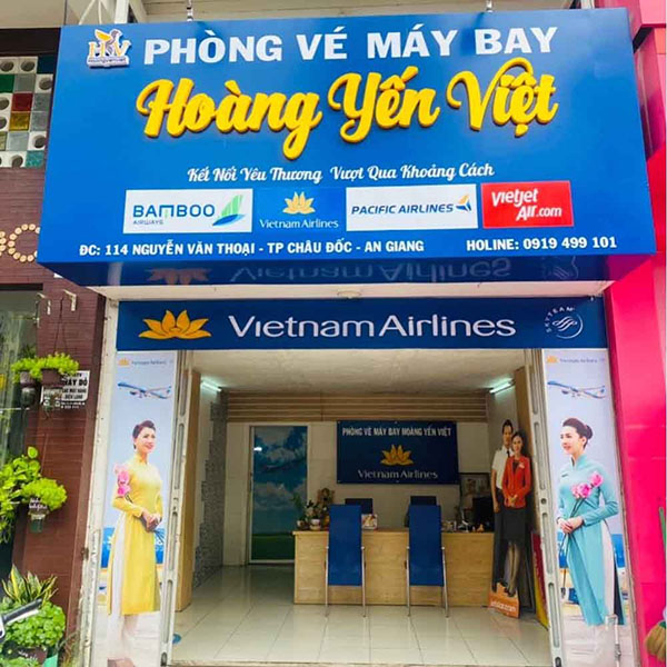 Mẫu bảng hiệu phòng vé máy bay Hoàng Yến Việt