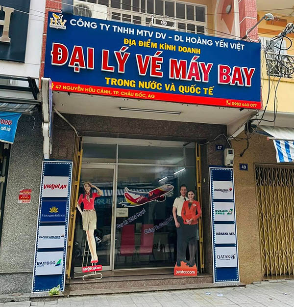 Mẫu bảng hiệu đại lý vé máy bay trong nước và quốc tế uy tín
