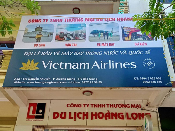 Mẫu bảng hiệu đại lý bán vé máy bay đẹp