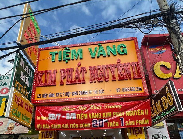 Mẫu bảng hiệu tiệm vàng Kim Phát Nguyên