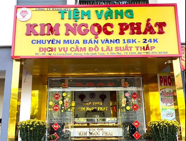 Mẫu bảng hiệu tiệm vàng Kim Ngọc Phát