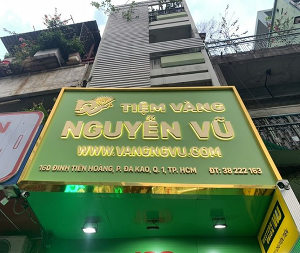 Mẫu biển quảng cáo tiệm vàng Nguyễn Vũ