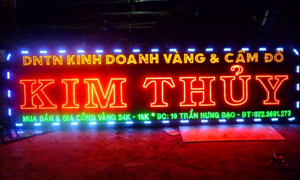 Mẫu bảng LED chạy chữ cho tiệm vàng