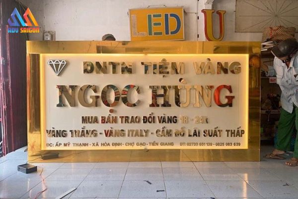 Mẫu bảng hiệu tiệm vàng bạc đẹp