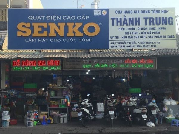 Bảng hiệu đồ gia dụng cửa h&agrave;ng Th&agrave;nh Trung