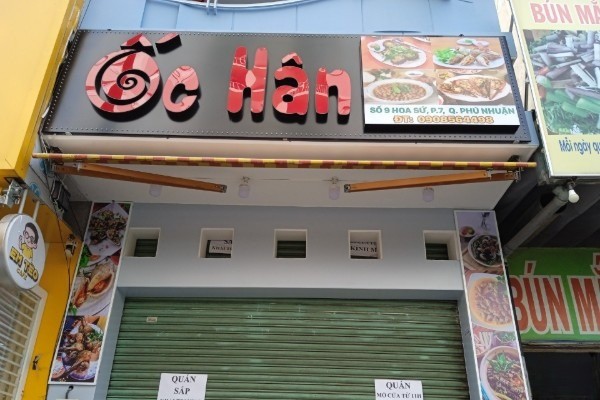 Mẫu biển hiệu quán ốc Hân